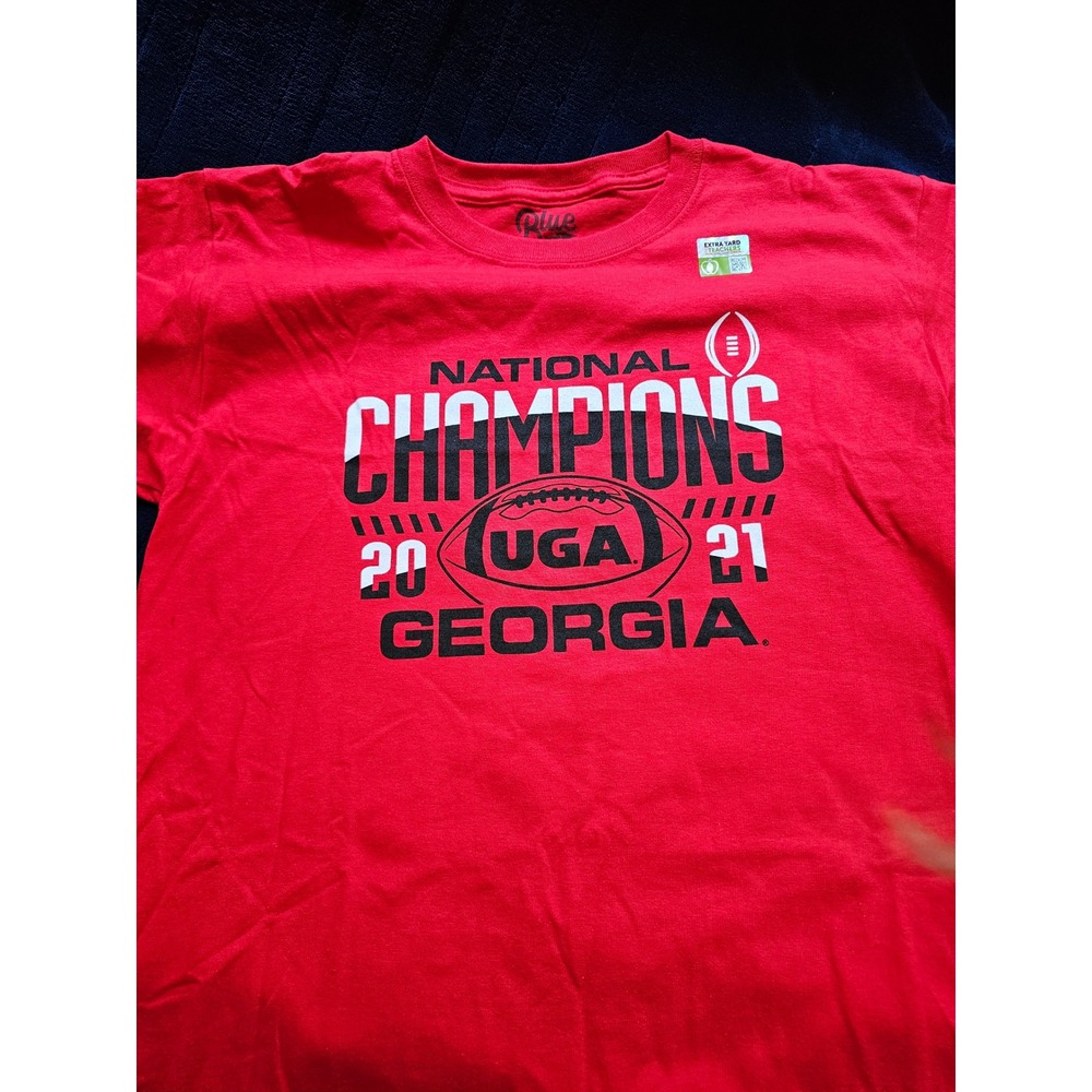 Blue 84 Georgia Bulldogs 2021 National Champions Kids T-Shirt Red Size L UGA